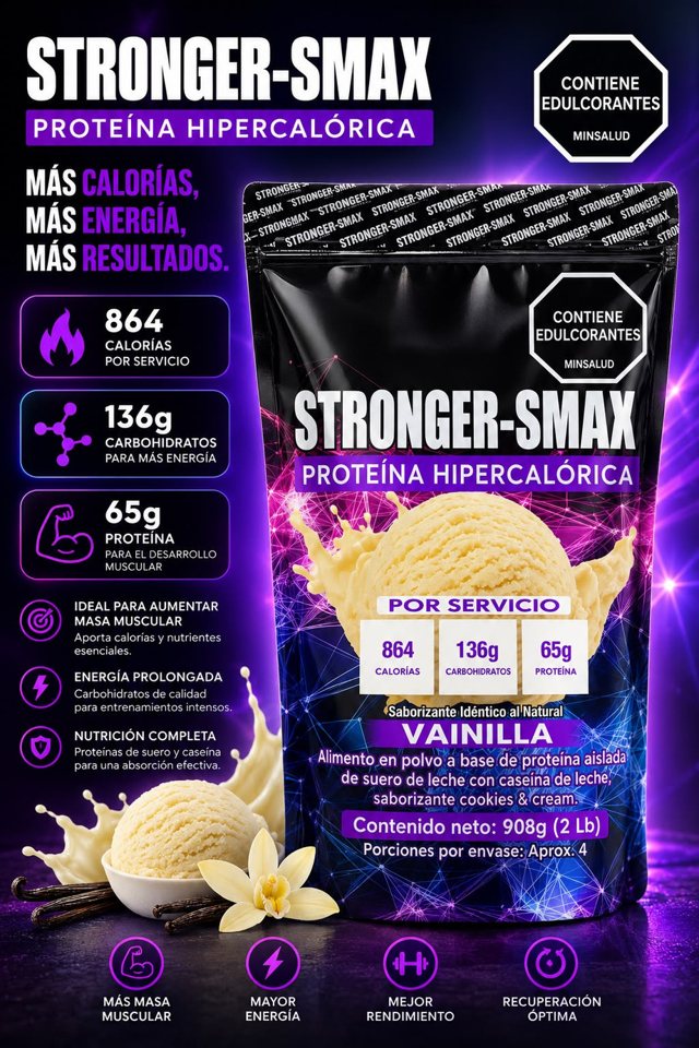 Stronger proteína hipercalórica vainilla 2 lb