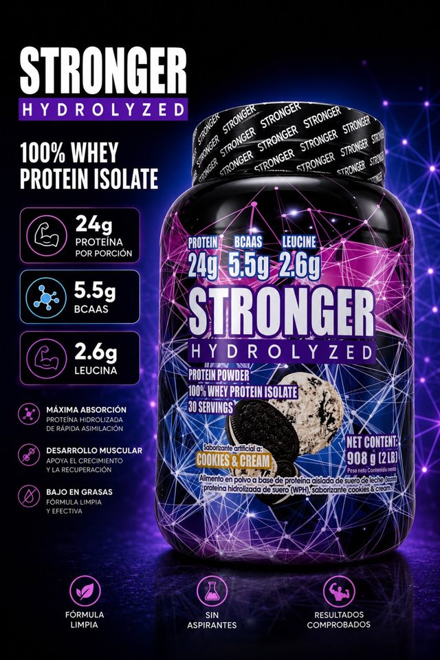 Stronger Hydrolyzed Whey Cookies and Cream