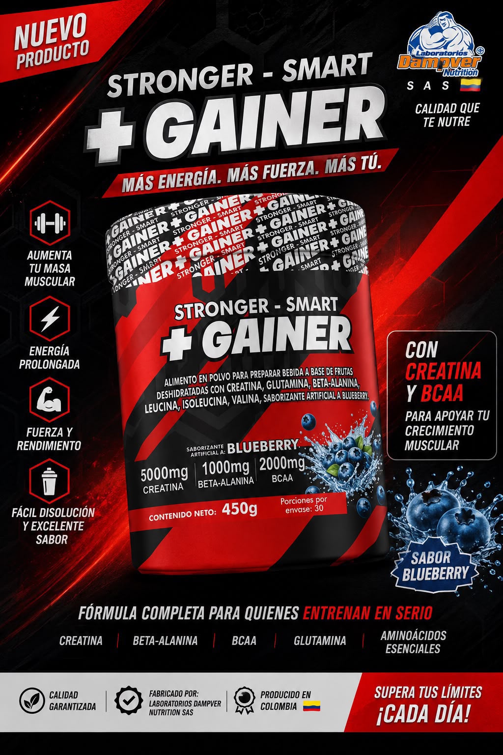🔴 STRONGER SMART + GAINER (Blueberry)